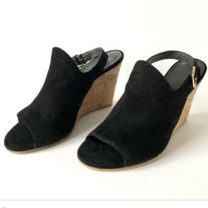 {stuart weitzman} Open Toe Sling Back Wedge Mule